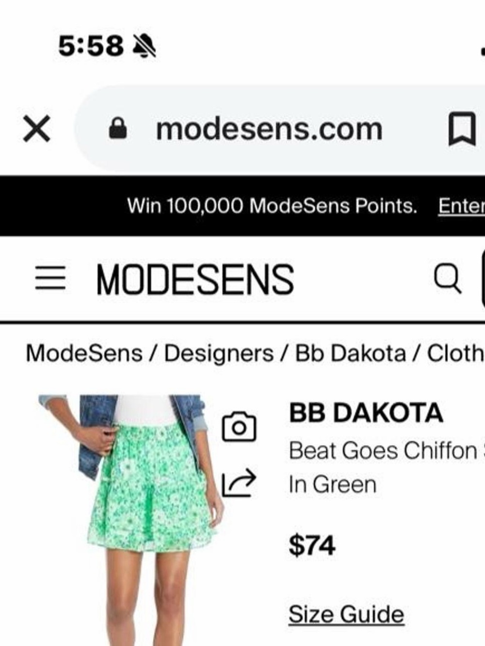 BB Dakota Green Floral Circle Skirt